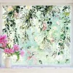 Whaline 9 Sheets Spring Flowers Window Clings Eucalyptus Flo... - Image 6