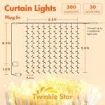 Twinkle Star 300 LED Curtain String Lights, 8 Modes Fairy Ha... - Image 3