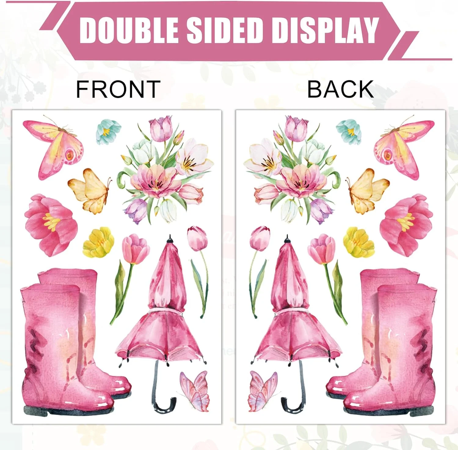 Whaline 75Pcs Spring Summer Tulip Window Clings Tulip Flower... - Image 8