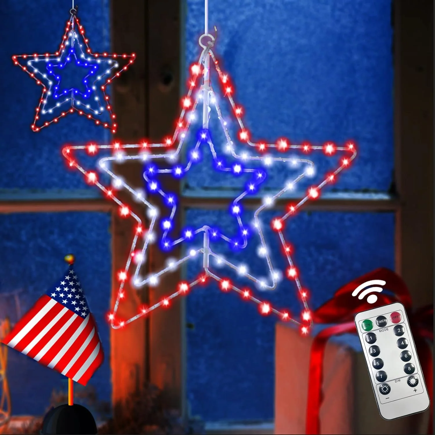 4th of July Decorations, 2Pack 14.2 Inch Red White and Blue ... - Image 2