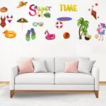 118 Pieces Summer Window Clings Stickers Hawaiian Window Dec... - Image 5