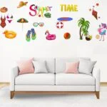 118 Pieces Summer Window Clings Stickers Hawaiian Window Dec... - Image 5
