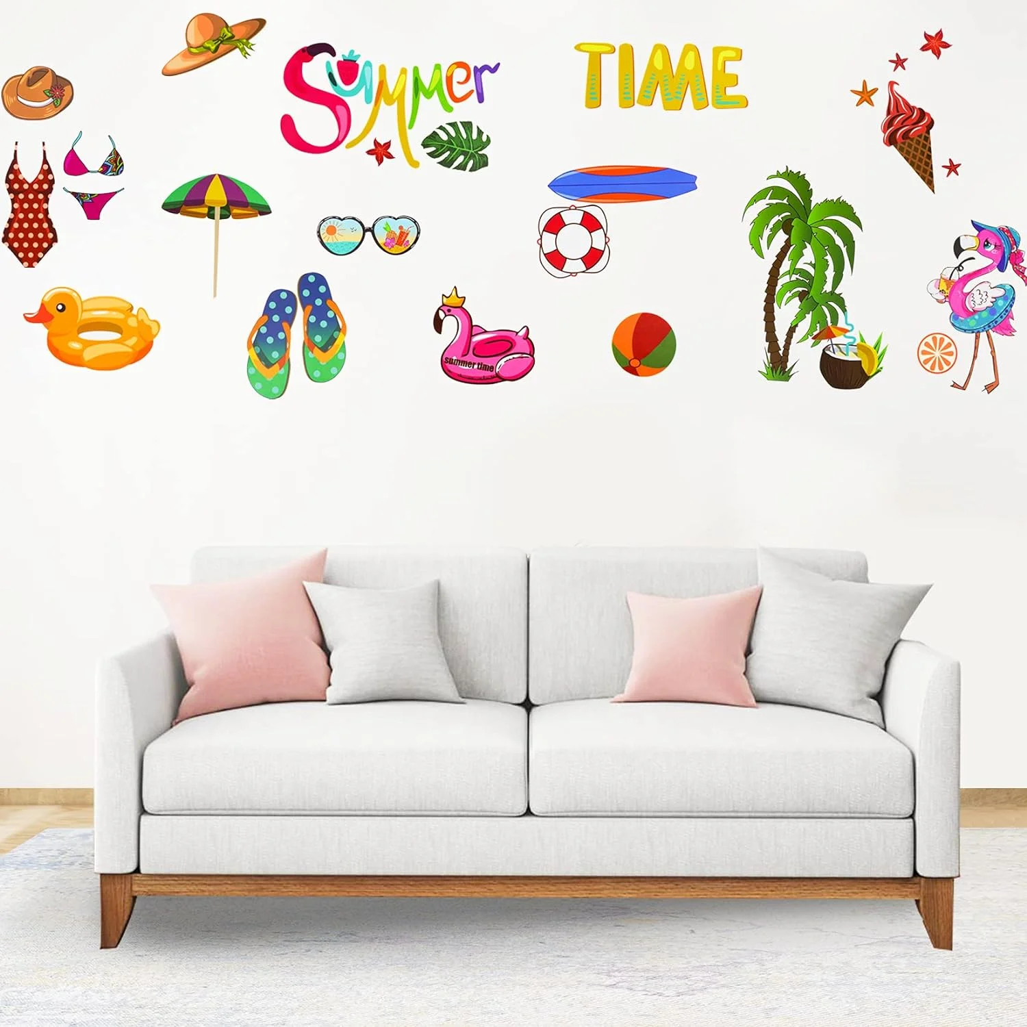 118 Pieces Summer Window Clings Stickers Hawaiian Window Dec... - Image 5