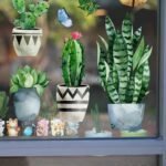 Mfault Spring Summer Potted Plant Window Clings 9 Sheets, Ca... - Image 7