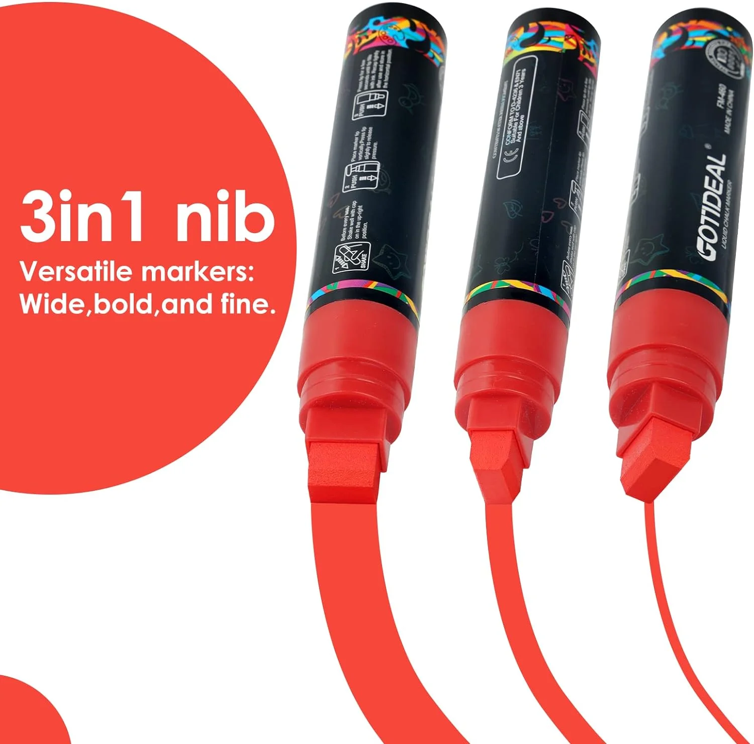 GOTIDEAL 12 Colors Jumbo Window Markers,Thick Car Markers, C... - Image 4