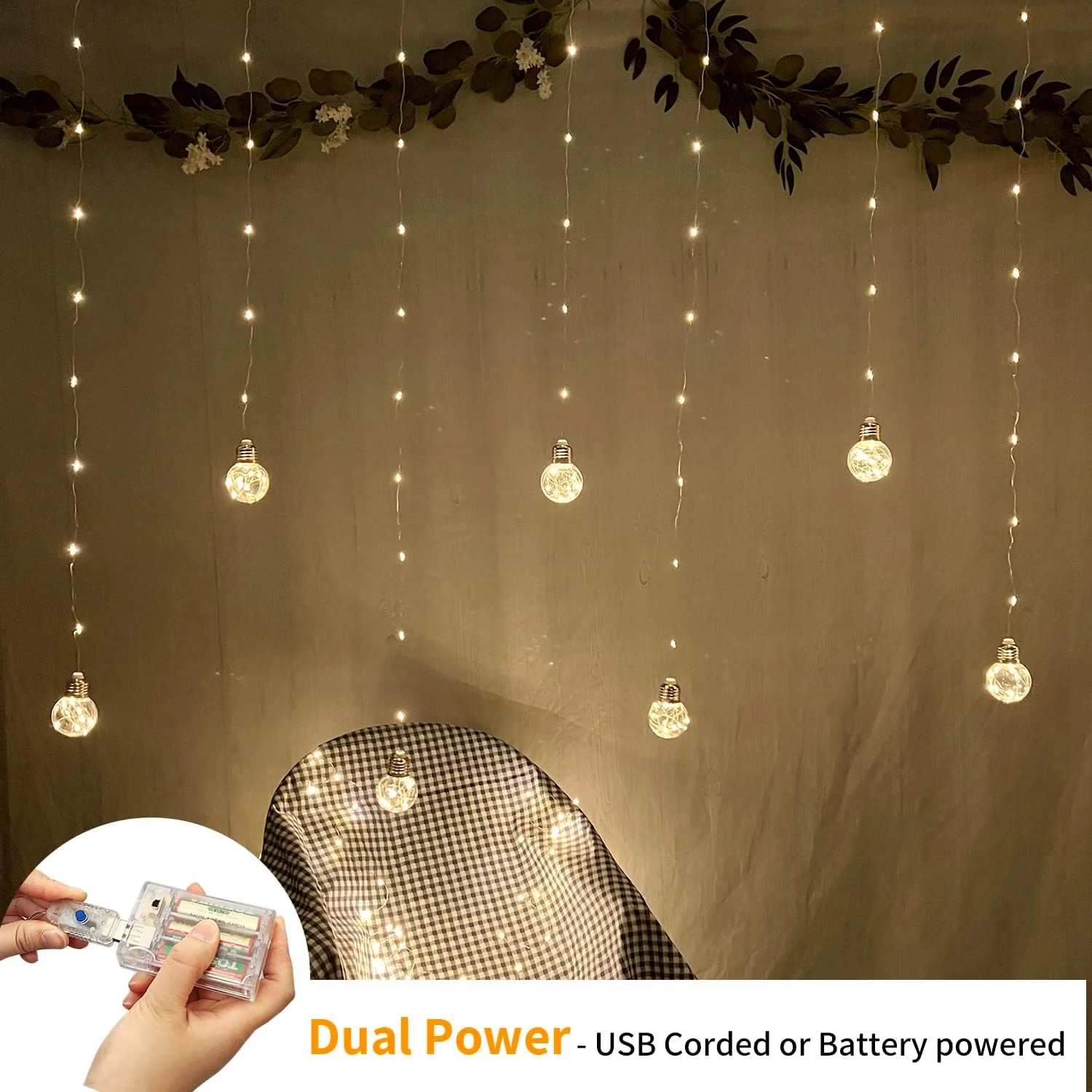 YOLIGHT Wishing Ball Curtain Lights 200 LED Window Curtain S... - Image 6