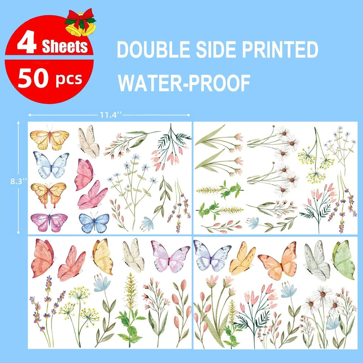 Horaldaily 50 PCS Spring Summer Window Cling Sticker, Waterc... - Image 6