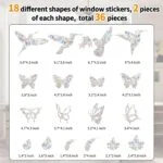 36 Pieces Window Decals for Bird Strikes, Window Clings Prev... - Image 8