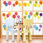 AnyDesign 9 Sheet Colorful Balloons Window Clings Stickers W... - Image 6