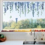 decalmile Blue Flower Double Sided Window Clings Hanging Vin... - Image 5