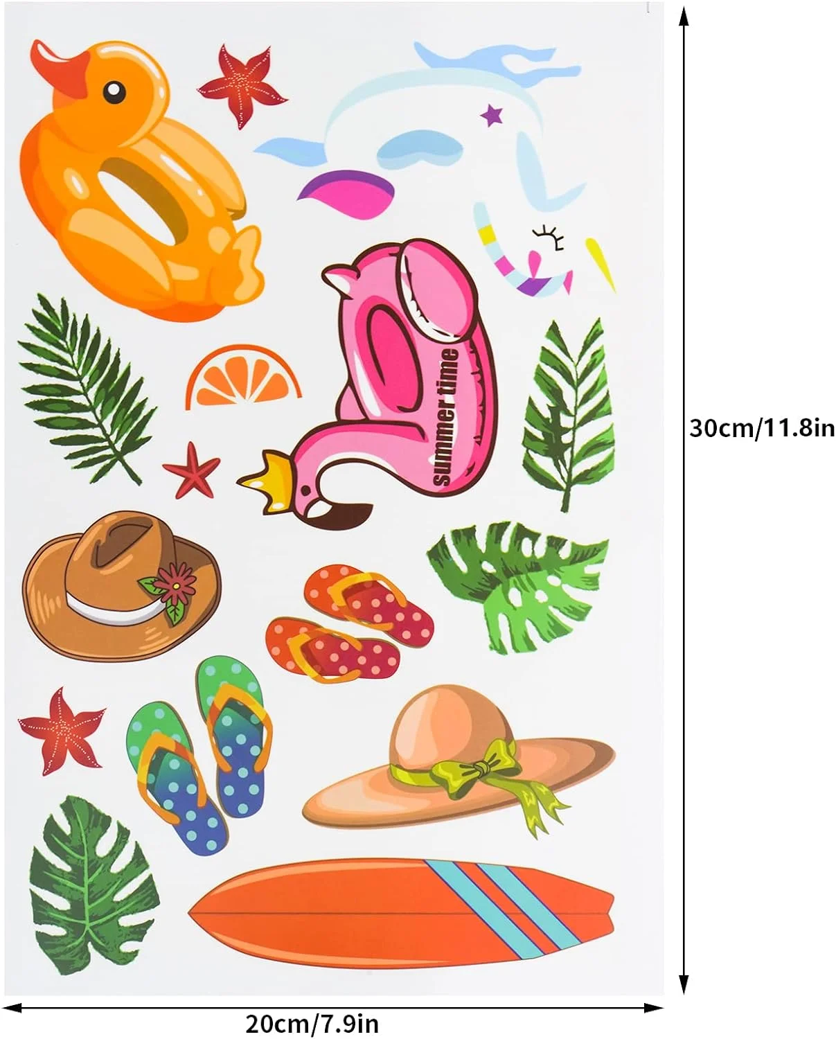 118 Pieces Summer Window Clings Stickers Hawaiian Window Dec... - Image 3