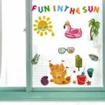 118 Pieces Summer Window Clings Stickers Hawaiian Window Dec... - Image 6