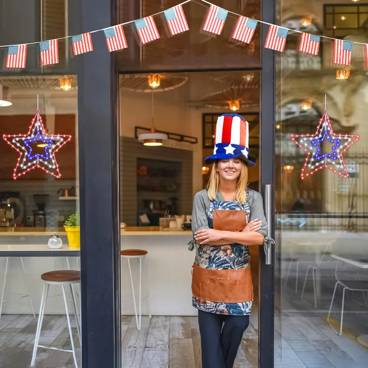 4th of July Decorations, 2Pack 14.2 Inch Red White and Blue ... - Image 6