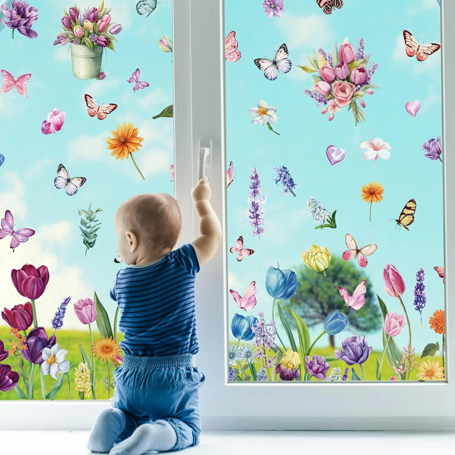 iMant Spring Window Clings for Glass Windows, 132pcs Spring ... - Image 5