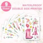Whaline 75Pcs Spring Summer Tulip Window Clings Tulip Flower... - Image 6