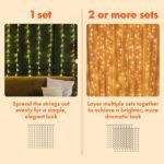 Twinkle Star 300 LED Curtain String Lights, 8 Modes Fairy Ha... - Image 8
