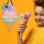 2 Pieces Ice Cream Sandbeach Hanging Sign Happy Summer Wood ... - Image 8