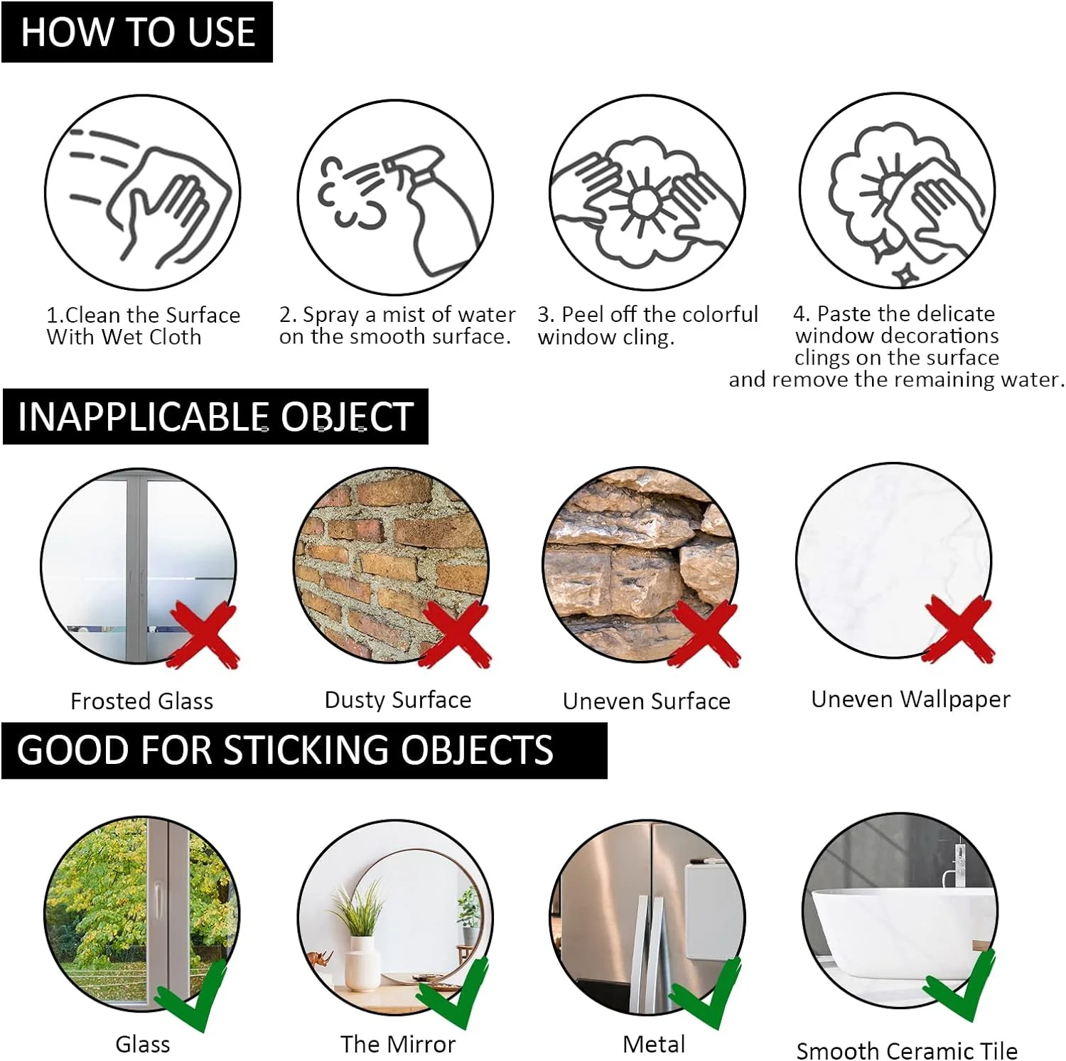 Mfault Spring Summer Potted Plant Window Clings 9 Sheets, Ca... - Image 8