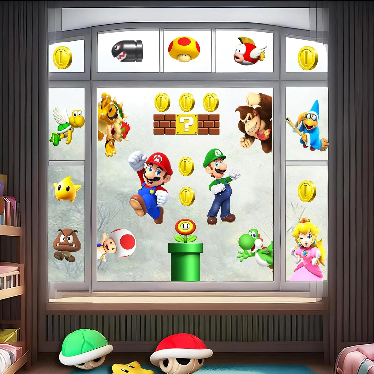 12 Sheets Super Brothers Birthday Decorations, Party Supplie... - Image 3