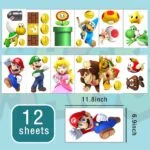 12 Sheets Super Brothers Birthday Decorations, Party Supplie... - Image 6