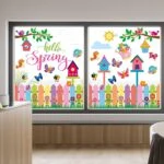 ZOiiWA Hello Spring Window Clings Spring Flowers Window Stic... - Image 6