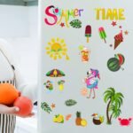 118 Pieces Summer Window Clings Stickers Hawaiian Window Dec... - Image 7