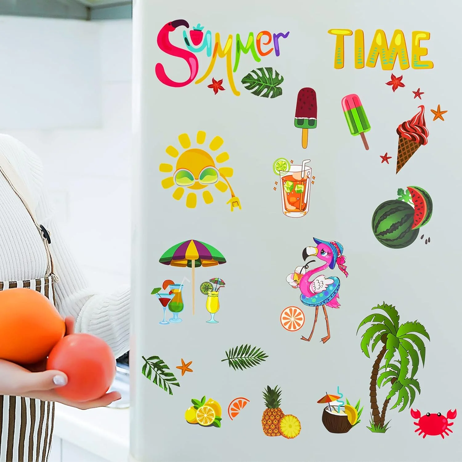 118 Pieces Summer Window Clings Stickers Hawaiian Window Dec... - Image 7