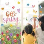Whaline 6 Sheets Hello Spring Window Clings Colorful Tulip F... - Image 7