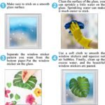 Whaline 9 Sheets Palm Leaves Window Clings Tropical Hibiscus... - Image 8