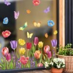 Whaline 6 Sheets Hello Spring Window Clings Colorful Tulip F... - Image 4