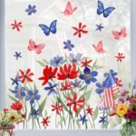 Mfault 4th of July Summer Wild Flower Patriotic Window Cling... - Image 5