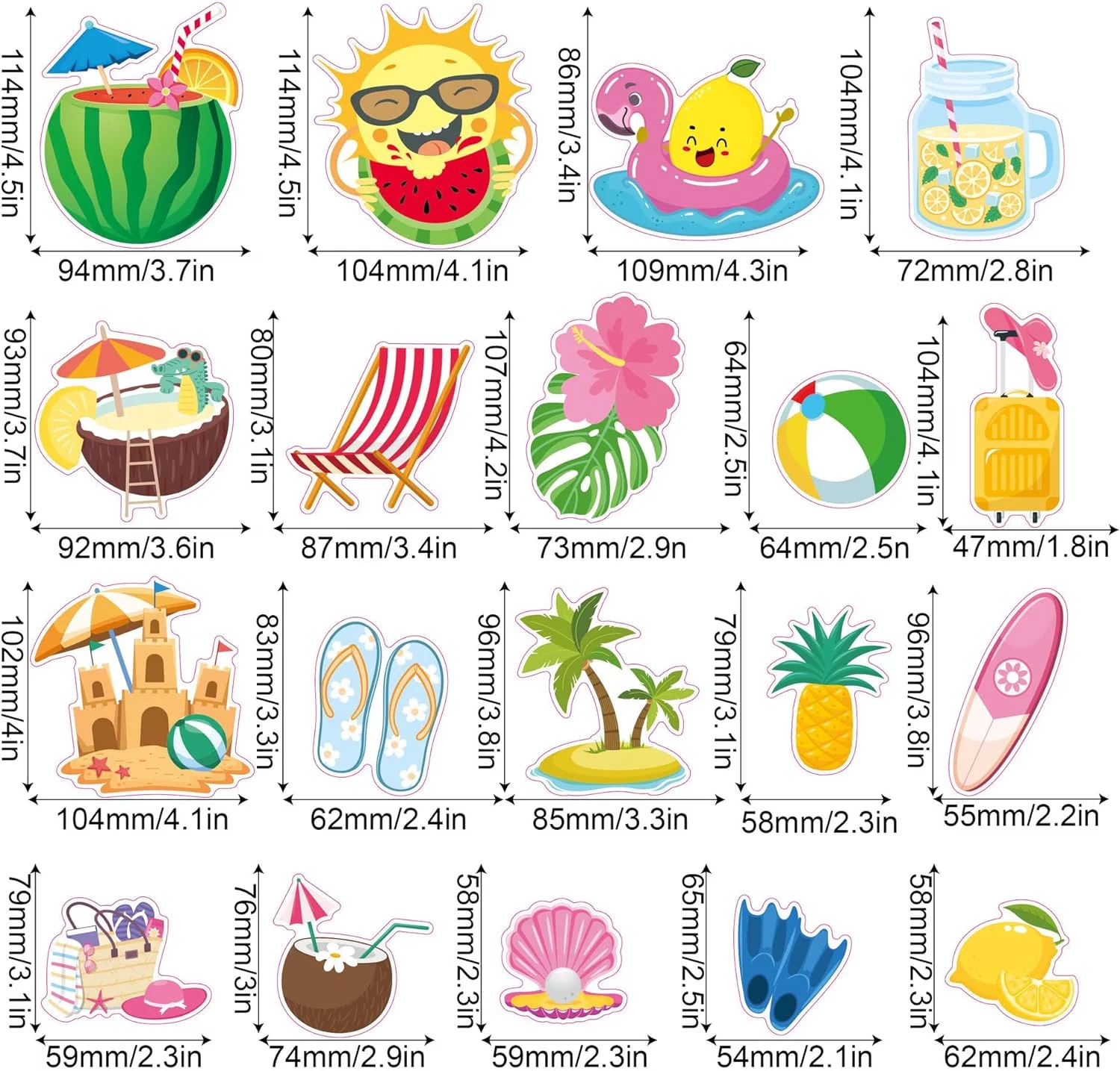 Large Summer Window Clings - 4 Sheets 63 Pcs Summer Theme Po... - Image 7
