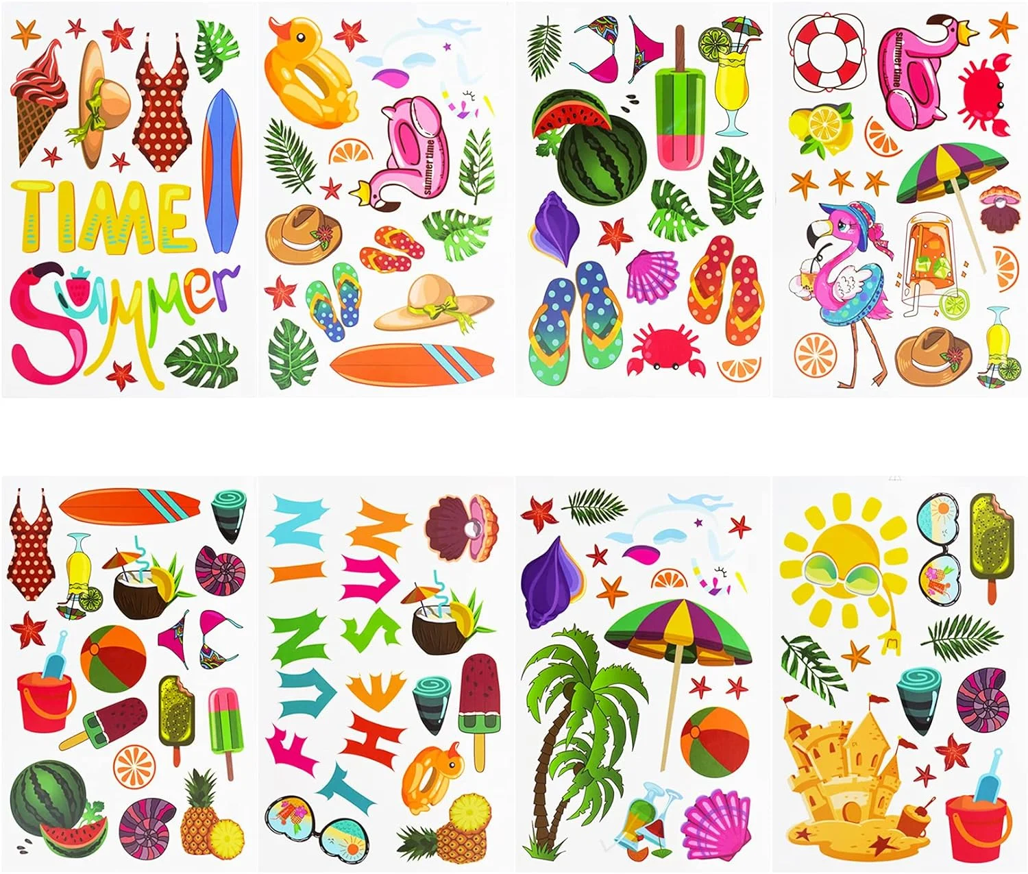 118 Pieces Summer Window Clings Stickers Hawaiian Window Dec... - Image 4