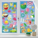 Large Summer Window Clings - 4 Sheets 63 Pcs Summer Theme Po... - Image 3