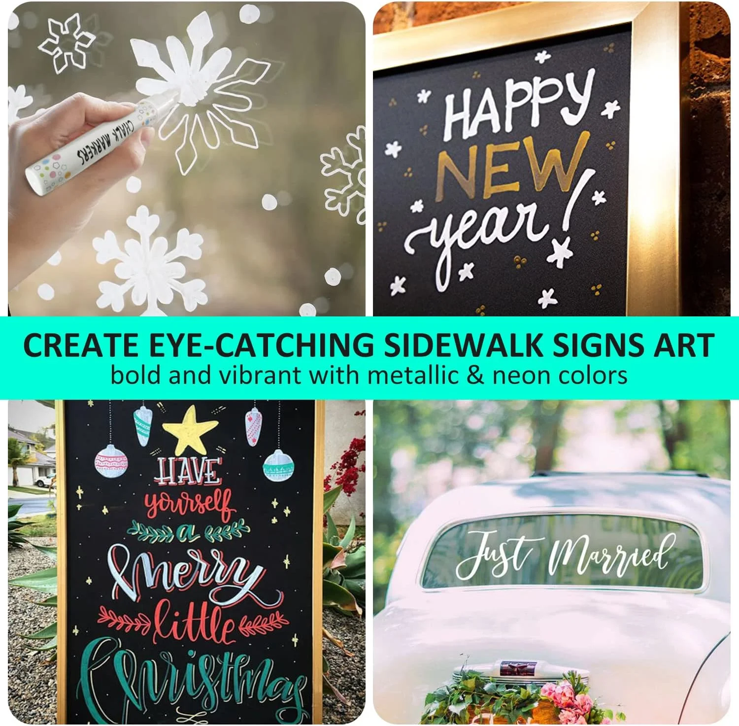 12 Pack Window Marker for Car,Washable Paint Chalk Markers w... - Image 7