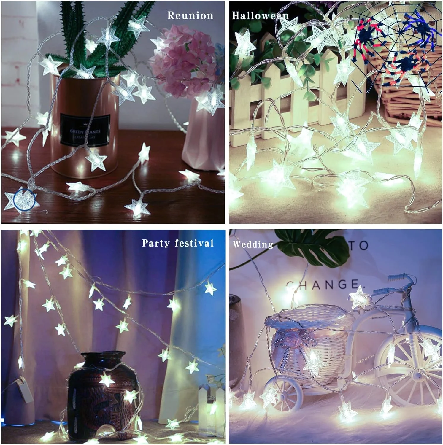 WEISITE Star Lights, 20FT 40Led Christmas Star String Lights... - Image 5