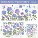 Whaline 6 Sheets Spring Summer Window Clings Watercolor Hydr... - Image 6