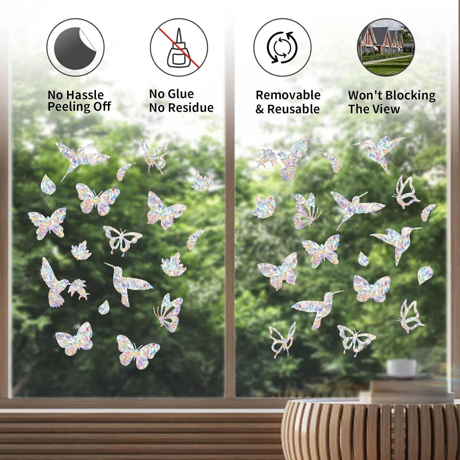 36 Pieces Window Decals for Bird Strikes, Window Clings Prev... - Image 5