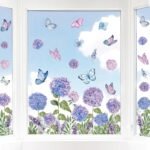 Whaline 6 Sheets Spring Summer Window Clings Watercolor Hydr... - Image 2
