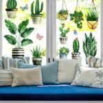 Mfault Spring Summer Potted Plant Window Clings 9 Sheets, Ca... - Image 5