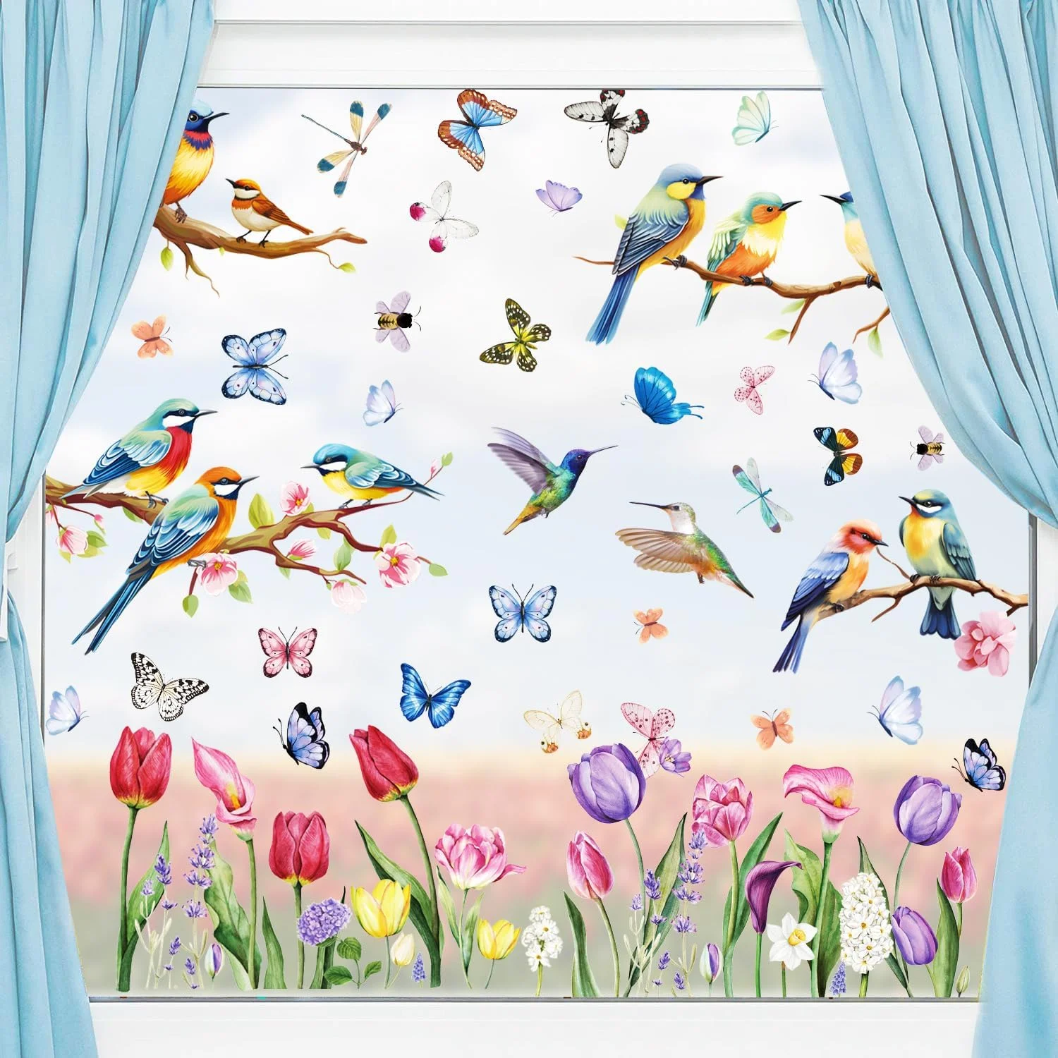 Vibrant Spring & Summer Window Clings - 78 PCS of Butterfly,... - Image 6