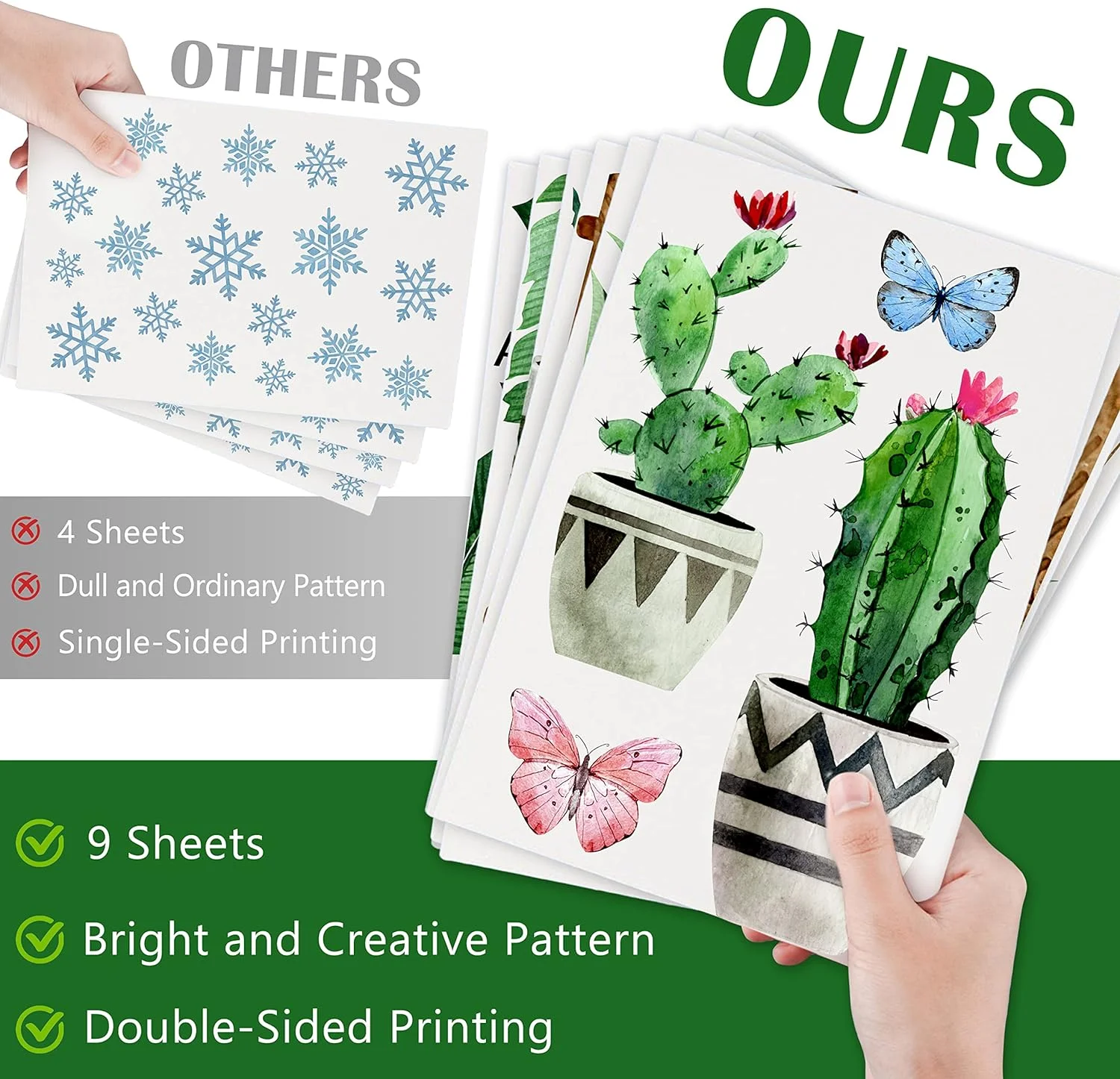 Mfault Spring Summer Potted Plant Window Clings 9 Sheets, Ca... - Image 4
