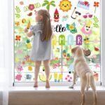 Whaline 9 Sheets Summer Window Clings Cartoon Gnome Ice Loll... - Image 7