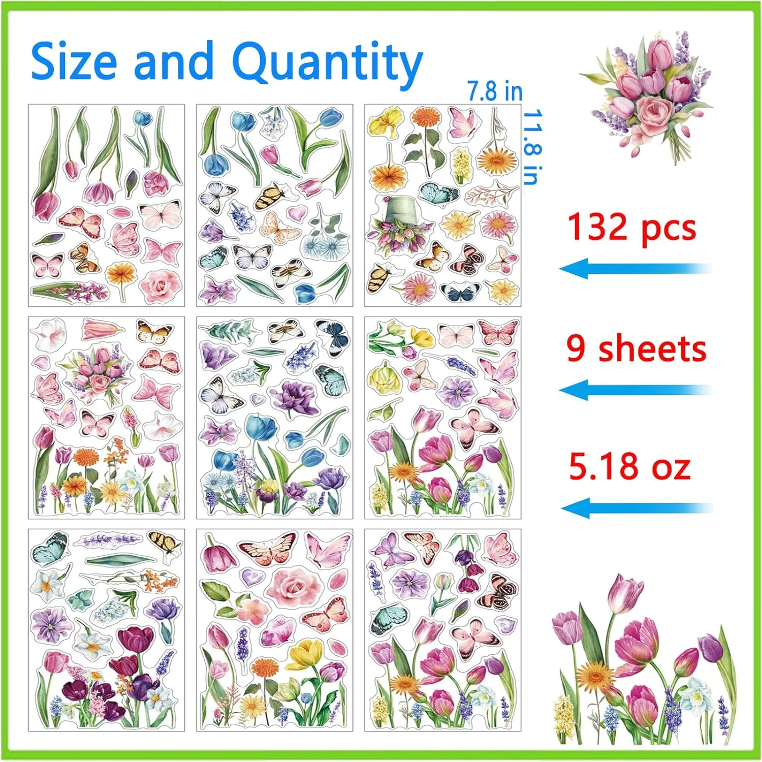 iMant Spring Window Clings for Glass Windows, 132pcs Spring ... - Image 4