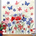 Mfault 4th of July Summer Wild Flower Patriotic Window Cling... - Image 4