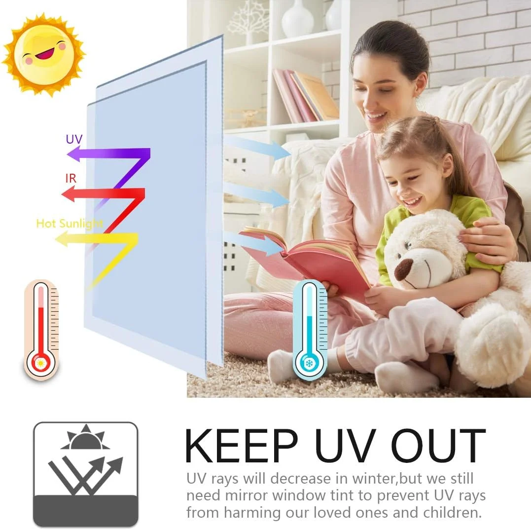 WPCTEV Window Film One Way Mirror Film Daytime Privacy Stati... - Image 9
