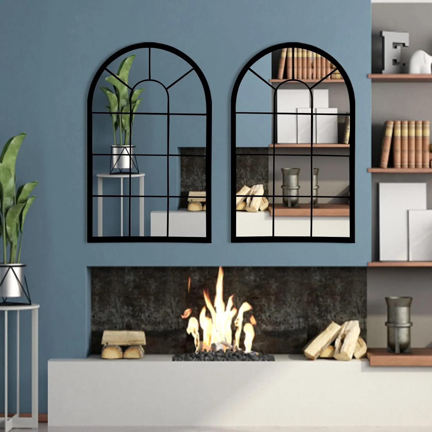 Wall Mirror Window Decorative Mirrors Arched Farmhouse for L... - Image 6