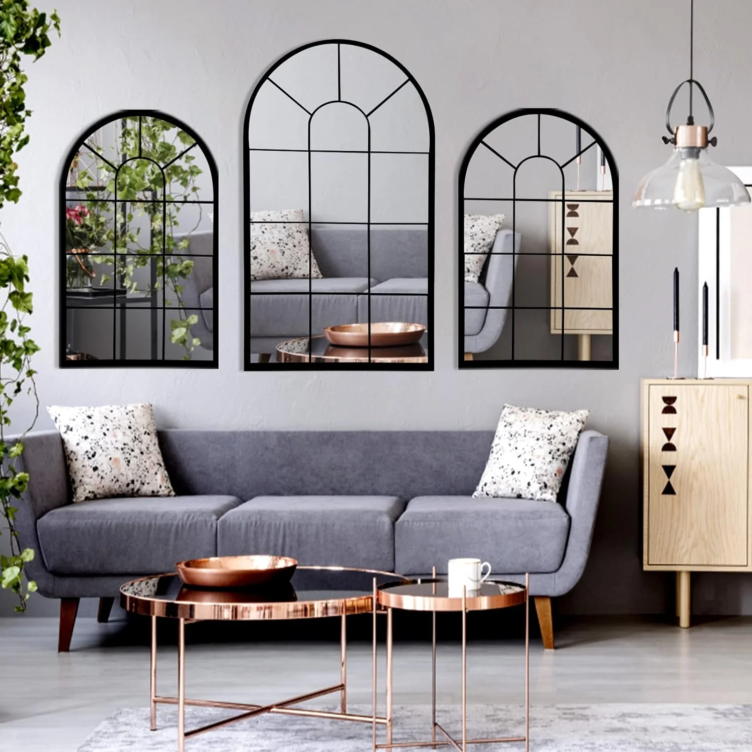 Wall Mirror Window Decorative Mirrors Arched Farmhouse for L... - Image 5