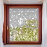 Whaline Spring Window Clings White Prints Flowers Double-Sid... - Image 7