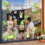 Whaline 106Pcs Spring Window Clings Watercolor Spring Gnome ... - Image 5